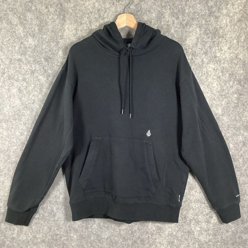 Volcom Mens D.I Shred Fleece Pullover Hoodie Size M Black Kangaroo Pocket Jersey